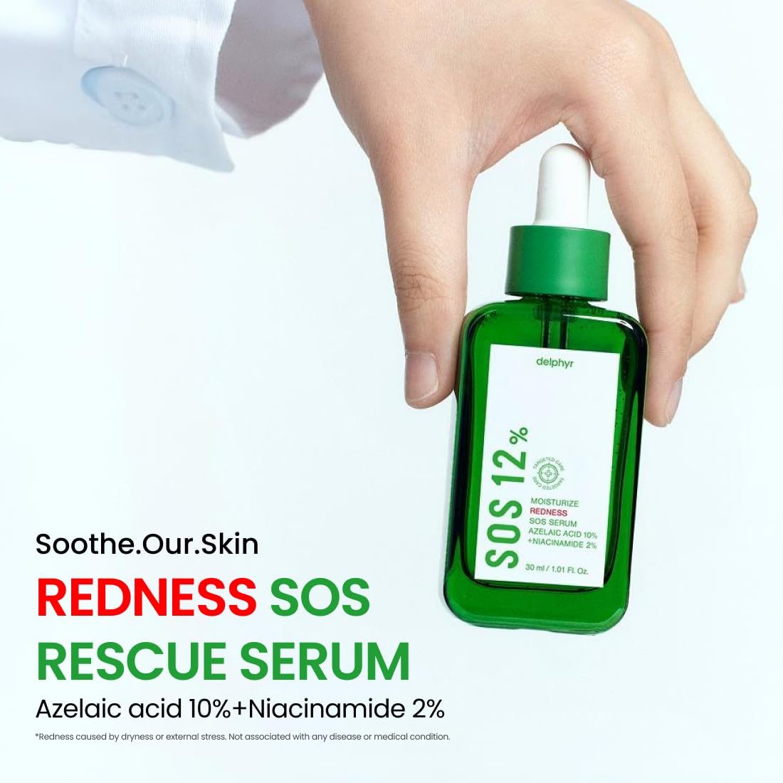 Delphyr SOS Azelaic Acid 10% + Niacinamide 2% Serum — in use