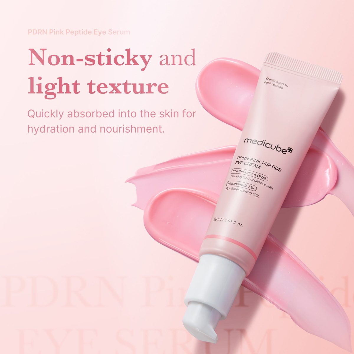 Medicube PDRN Pink Peptide Eye Cream — in use
