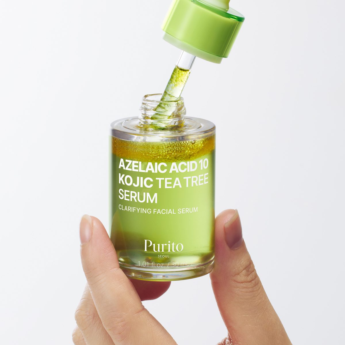 PURITO SEOUL Azelaic Acid 10 Kojic Tea Tree Serum — in use